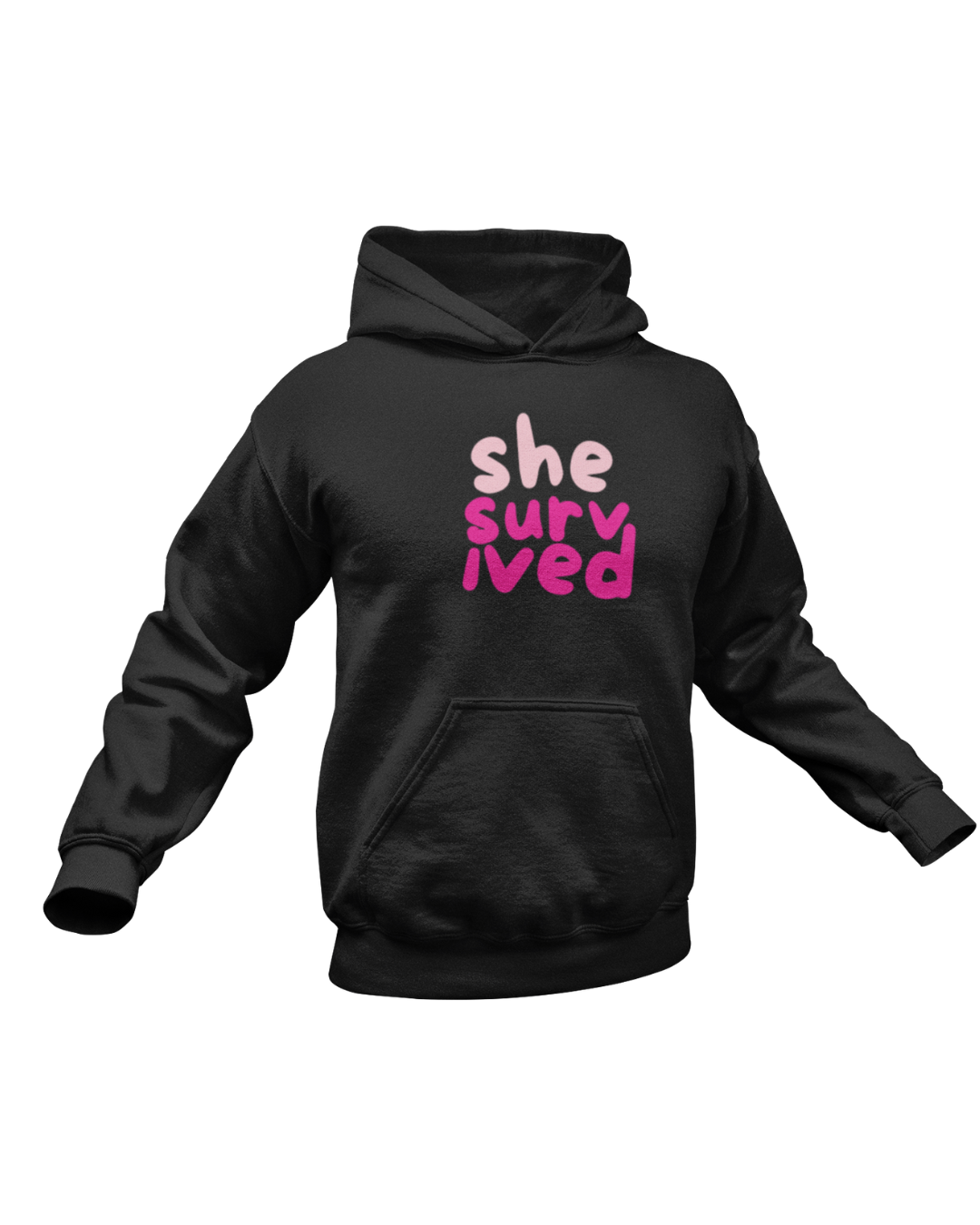 She Survived Hoodie for Empowerment, Gift for Survivors, Inspirational Sweatshirt, Cozy Unisex Apparel, Celebratory Fashion